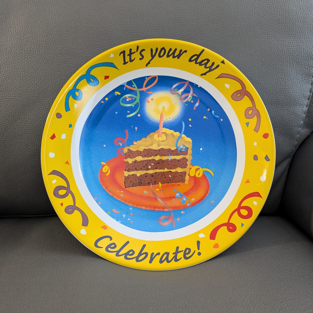 *NEW* Large Ceramic Celebrate Party Plate with Cake Design